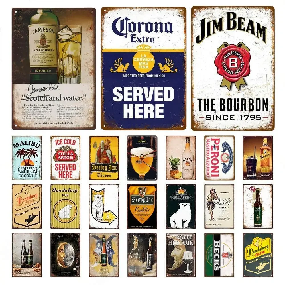 Wine Beer Brand - Retro piwo marki MALIBU metalowy plakat