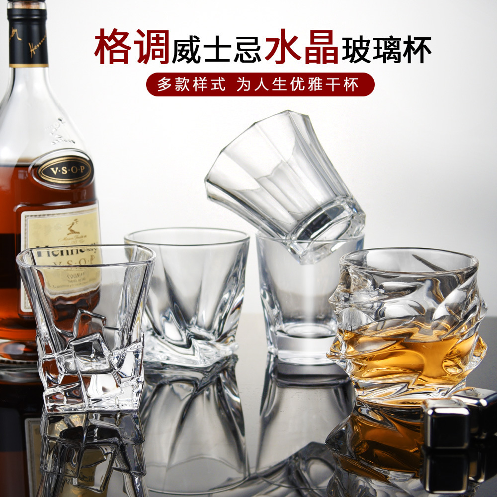 Wine Beer Brand - Duży kieliszek do whisky, bezoljowe kryształowe