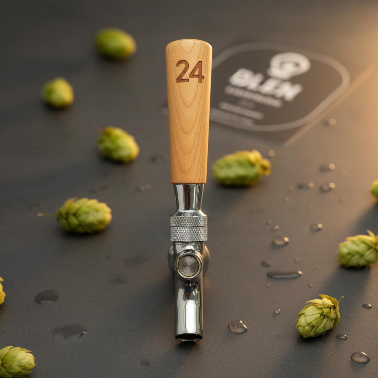Wine Beers - Krótki drewniany uchwyt do kranu do